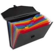 VIQUEL Trieur malette RAINBOW CLASS 13 compartiments, polypro 10/10e, Noir intérieur multicolore