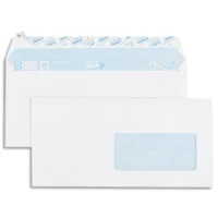 GPV Boîte de 500 enveloppes vélin Blanc 80g DL 110x220mm auto-adhésives avec fenêtre 45x100mm