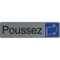 EXACOMPTA Plaque adhésive imitation aluminium Poussez 16,5X4,4 cm 67155E