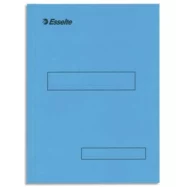 ESSELTE Boîte de 100 sous-dossiers 160g à 2 rabats Bleu Scor, pour dossiers armoire et tiroir