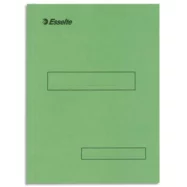 ESSELTE Boîte de 100 sous-dossiers 160g à 2 rabats Vert Scor, pour dossiers armoire et tiroir