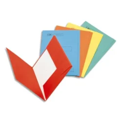 ESSELTE Boîte de 100 sous-dossiers 160g à 2 rabats assortis Scor, pour dossiers armoire et tiroir