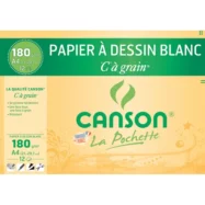 CANSON Pochette de 12 feuilles de papier dessin C A GRAIN 180g A4 Ref-27107