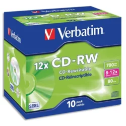 VERBATIM Boîte de 10 CD-RW 80mn high speed