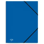 PERGAMY Chemise 3 rabats et élastique en polypropylène 4/10e Bleu marine.