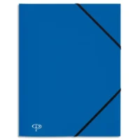 PERGAMY Chemise 3 rabats et élastique en polypropylène 4/10e Bleu marine.