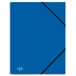 PERGAMY Chemise 3 rabats et élastique en polypropylène 4/10e Bleu marine.