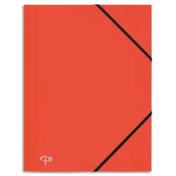 PERGAMY Chemise 3 rabats et élastique en polypropylène 4/10e Rouge