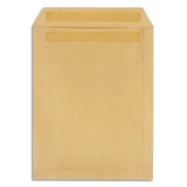 PERGAMY Boîte de 500 pochettes kraft Brun 90g C5 162x229 mm autocollantes