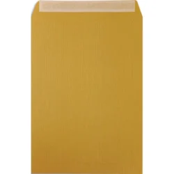 PERGAMY Boîte de 250 pochettes kraft Brun 90g C4 229x324 mm auto-adhésives