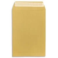PERGAMY Boîte de 500 pochettes kraft Brun 90g C5 162x229 mm auto-adhésives