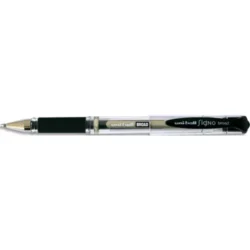 UNI-BALL Stylo bille pointe large encre gel Noire SIGNO BROAD, corps avec grip +capuchon UNI-BALL