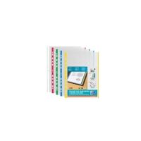 Oxford Pochettes perforées, format A4 avec bande colorée, PP transparent brillant / assorti