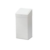 TORK Poubelle, métal, 50 litres, blanc rectangulaire, avec couvercle, se fixe aussi sur le mur, dimensions : (L)341 x (P)258 x (H)706 mm (228000)