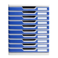 EXACOMPTA Module de classement Modulo 10 tiroirs Gris/Bleu