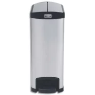RUBBERMAID Collecteur à pédale Slim Jim en métal étroit, 90 Litres L33,27 x H83,41 x P69,01 cm Gris Noir-1902000