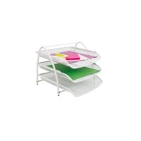 ALBA Corbeille à courrier Mesh, A4, en fil d'acier, blanc