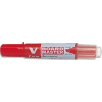 PILOT Marqueur effaçable à sec rechargeable VBOARD MASTER. Pointe biseautée moyenne. Encre liquide rouge