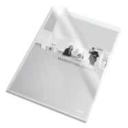 ESSELTE Boîte de 100 pochettes coins en pvc 20/100e incolore 420104