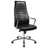 Fauteuil de direction "Chairman X", cuir véritable noir,