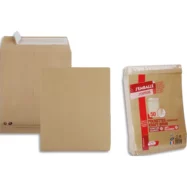 GPV paquet de 50 pochettes kraft brun auto-adhésif, format 24 260x330mm soufflet 30mm120g