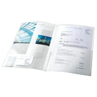 ESSELTE Sachet 5 chemises double poche incolore en PP 18/100e. 2 pochettes feuilles A4 ou 1 feuille A3.