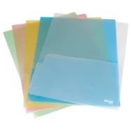 ESSELTE Sachet 5 chemises double poche assortis en PP 18/100e. 2 pochettes feuilles A4 ou 1 feuille A3.