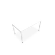 Bureau rectangulaire Conect L. 140 x P. 80 cm - plateau ép. 25 mm mélamine blanc neige - piétement arche rectangulaire fixe métal lisse blanc