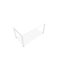 Bureau rectangulaire Conect L. 160 x P. 80 cm - plateau ép. 25 mm mélamine blanc neige - piétement arche rectangulaire fixe métal lisse blanc
