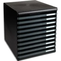 EXACOMPTA Module de classement 10 tiroirs ouverts, format A4 +. Dim (l x h x p) : 28,8 x 32 x 35 cm. Noir