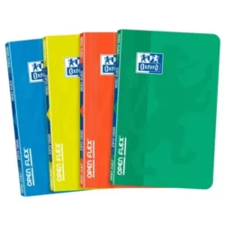 OXFORD Carnet OPEN FLEX piqûre 96 pages 9x14cm petits carreaux 5x5. Couverture polypro