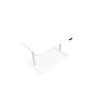 Bureau Axel rectangulaire L. 140 x P. 80 cm - plateau mélamine ep. 25 mm mélamine blanc neige - structure métal lisse blanc - réglable en hauteur par système motorisé