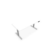 Bureau Axel rectangulaire L. 160 x P. 80 cm - plateau mélamine ep. 25 mm mélamine blanc neige - structure métal gris argent - réglable en hauteur par système motorisé