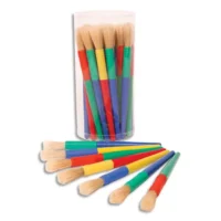 O COLOR Boîte de 30 brosses rondes maternelle en soie de porc, longueur 18,2cm sortie de poils 32 mm