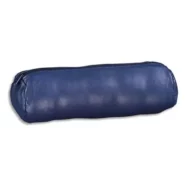 OXFORD Trousse fourre-tout ronde en cuir teinté. Coloris Encre Bleue. Dimensions : 22 x 6 cm