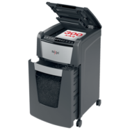 REXEL Destructeur de documents Optimum Auto+ 300M P-5,coupe micro,2x15mm,300 feuilles,60 l,2020300MEU