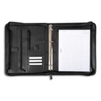 ALASSIO Conférencier A4 LEONARDO. Divers compartiments,avec 4 anneaux. Poignée de transport. Coloris noir