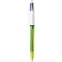 BIC 4 Couleurs Fluo Stylo-Bille Rétractable - Encres Noire, Bleue, Rouge et Jaune Fluo