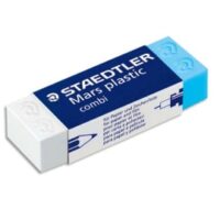 STAEDTLER Gomme plastique Mars Combi de, un coté Blanc pour le crayon, un coté Bleu pour l'encre 526508