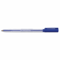 Stylo à bille pointe moyenne encre Bleue corps plastique cristal avec capuchon