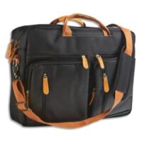 CRISTO Sacoche ordinateur 17'' en polyester 2 en 1, sacoche ou sac à dos, 2 poches avant, 42x32x10cm noir