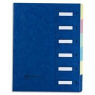 EMEY Trieur EMEY JUNIOR en carte avec système clip, 6 compartiments. Coloris Bleu.