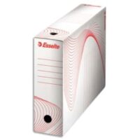 ESSELTE Boîte à archives, dos de 10 cm, en carton ondulé kraft Blanc, conditionnement en caisse carton