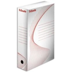 ESSELTE Boîte à archives, dos de 8 cm, en carton ondulé kraft Blanc, conditionnement en caisse carton