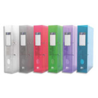 OXFORD Classeur à levier Hawaï, en polypropylène translucide 12/10e. Dos de 7cm, assortis translucide