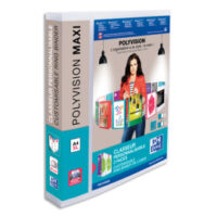 OXFORD Classeur personnalisable 3 faces Polyvision 4 anneaux. Polypropylène 12/10e.Dos 5cm. Incolore