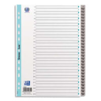 OXFORD Intercalaire numérique 31 positions en polypropylène 12/100e. Format A4. Coloris gris