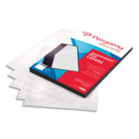 PERGAMY Boîte de 100 plats de couverture PVC A4 300 microns transparents 900048