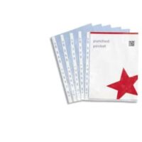 PERGAMY Boîte de 100 pochettes perforées en polypropylène 8/100e grainé, perforation 11 trous