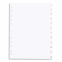 PERGAMY Jeu 12 intercalaires numériques 1-12 polypropylène format A4. Coloris Blanc